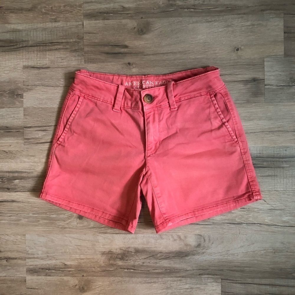 American Eagle Super Stretch Coral Shorts Size 0